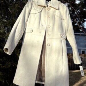 Kenneth Cole Winter White wool coat 3/4 length size 4 new with tags